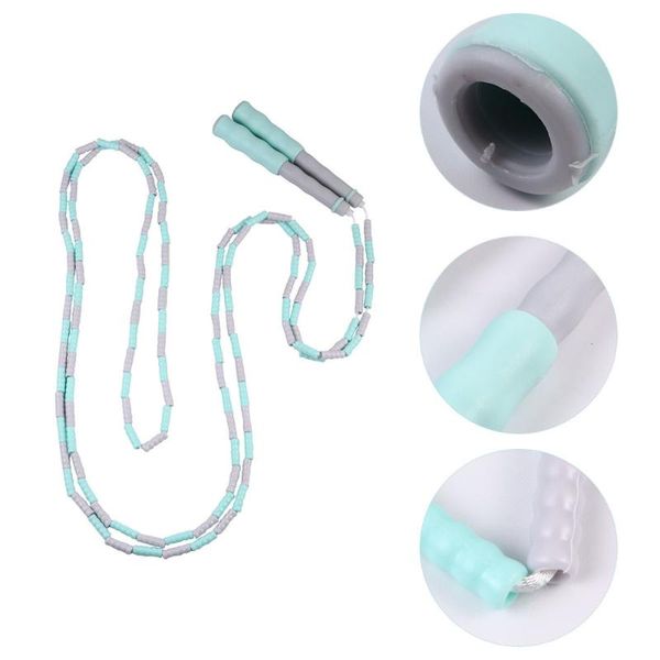

1pc bamboo jump rope beaded skipping adjustable length ropes