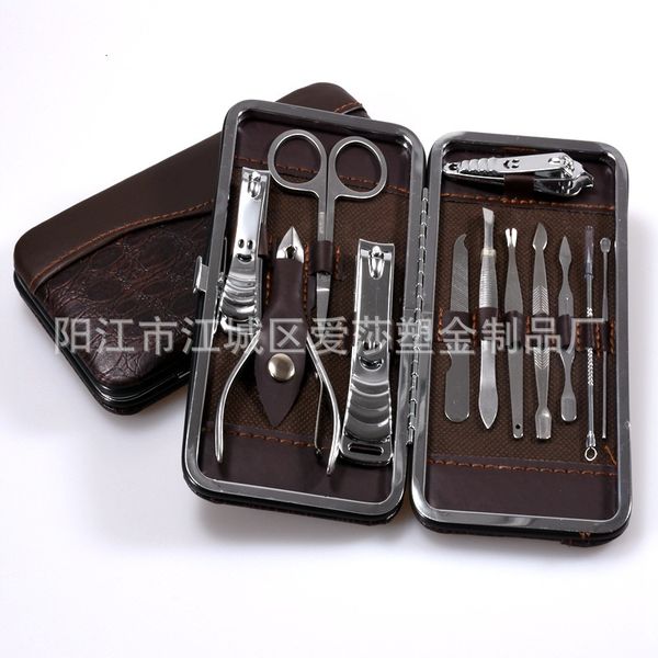 

stainless steel 12 piece clipper large nail enhancement tool set