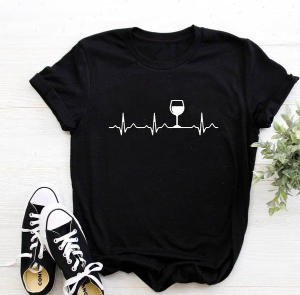 

wine heart womens beat t shirt women punk harajuku kawaii aesthetic short sleeve cotton plus size tee femme streetwear, White