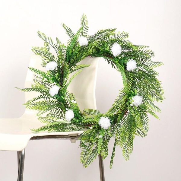 

decorative flowers & wreaths simulation plant fern leaves autumn garland wreath wooden vine circle home decor halloween thanksgiving christm