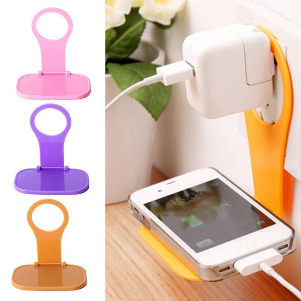 

hooks & rails foldable wall-mounted mobile phone charger bracket fixed electric rack multi-function holder
