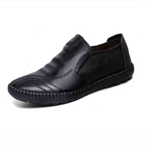 

men's shoes autumn 2021 korean fashion casual breathable pu tidal comfortable men's, Black