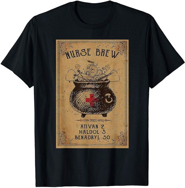 

nurse brew ativan 2 haldol 5 benadryl 50 t-shirt size s-5xl, White;black