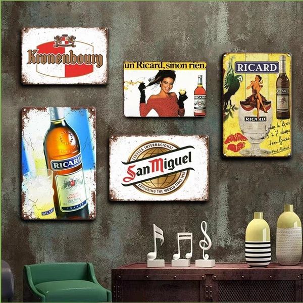 2021 corona bacardi cerveja pintura estanho sinal vintage adesivo decorativo placas retro irlandês homem caverna pub placas de cozinha bar casa decoração da parede si