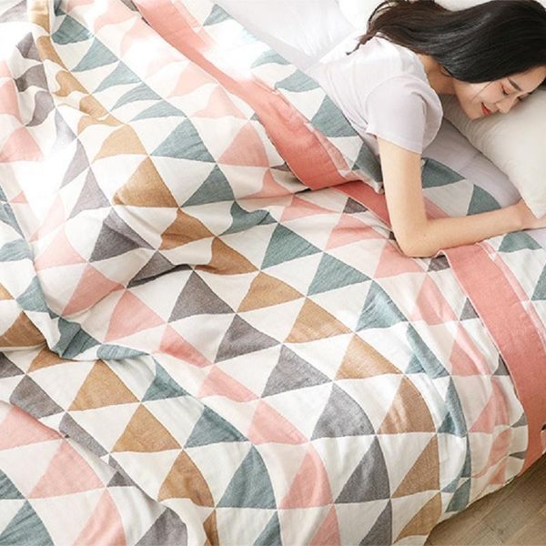 

comforters & sets geometric plaid cotton summer duvet quilt soft thin quilted throw blanket washable toweling blankets for beds bedspread co