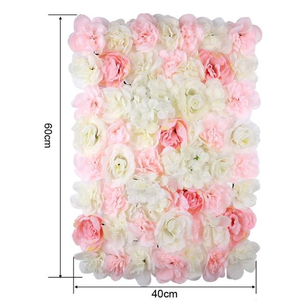 

40x60cm romantic silk rose flower champagne artificial for wedding decoration wall backdrop decor decorative flowers & wreaths