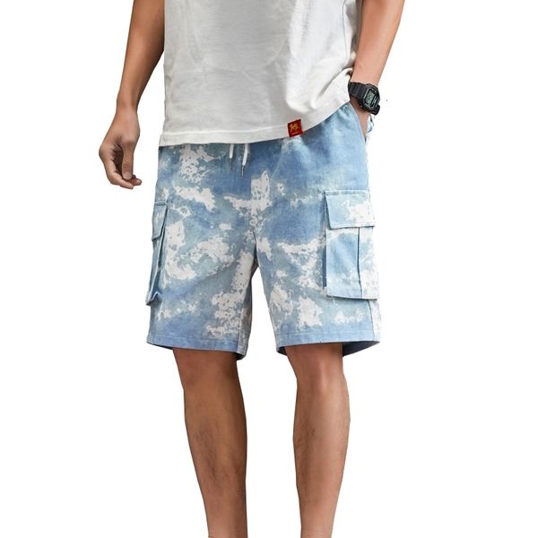

men's shorts streetwear sweatpants cotton mens cargo harem trousers knee length homme 64jz, White;black