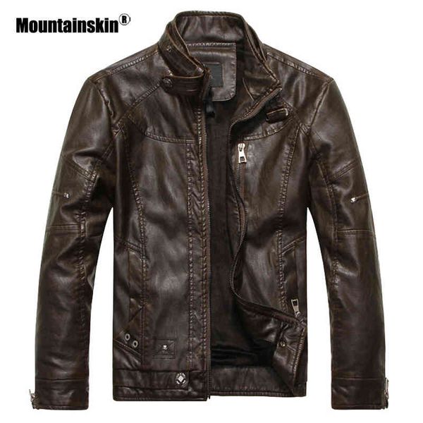 

mountain - men's motorcycle et pu, informal autumn leather et, brand clothing, tight fitting, sa562, novelty, Black