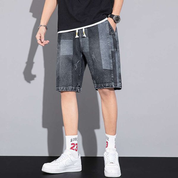 

men's shorts thin denim jeans new oversized fat man male summer plus size 8xl five-point broek shorts casual loss, Blue