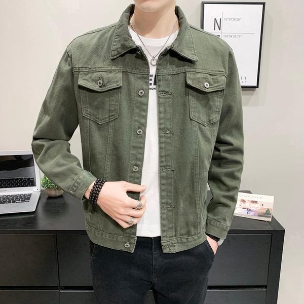 

men's jackets spring autumn men denim street casual slim fit cotton jeans jacket army green red fashion cowboy coat plus size, Black;brown
