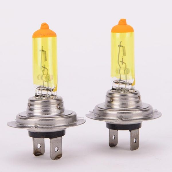 

car headlights 2pcs h7 12v-100w/90w halogen waterproof golden yellow fog light bulbs