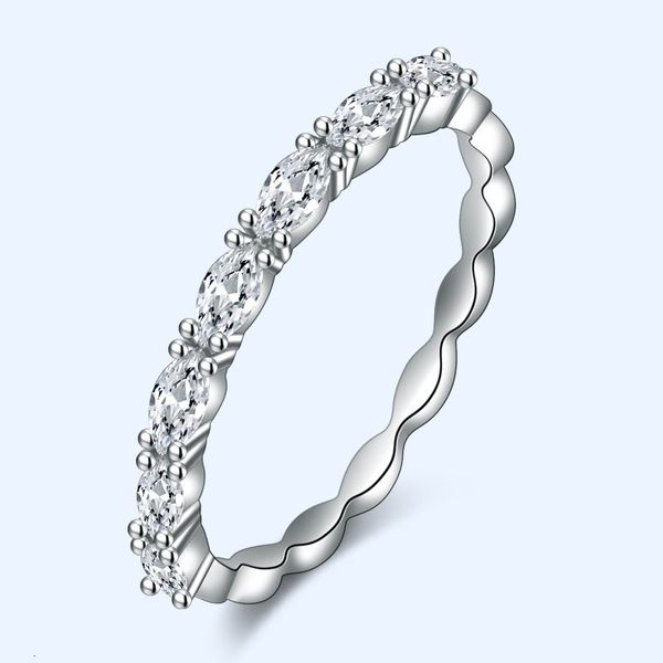 

ring pear shaped horse eye diamond women's fashion twist half row, Silver