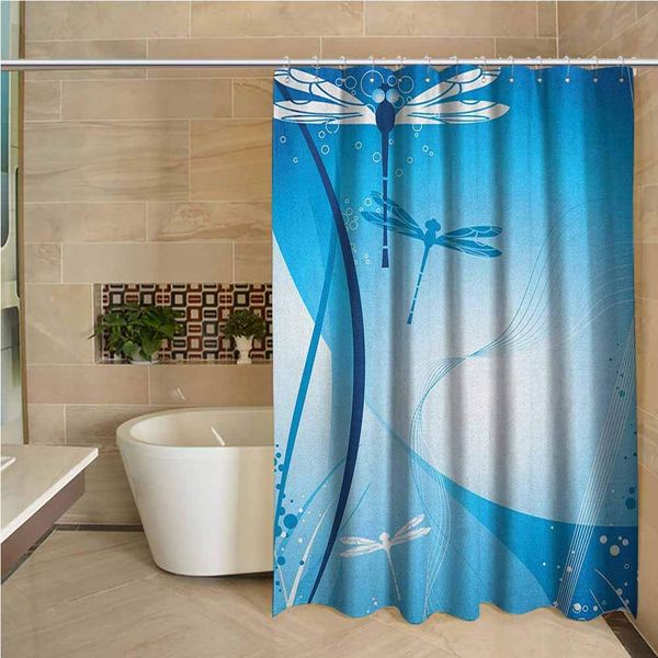 

dragonfly waterproof bathtub curtain underwater sea life with coral nautical with flying bugs nature image bathroom decor