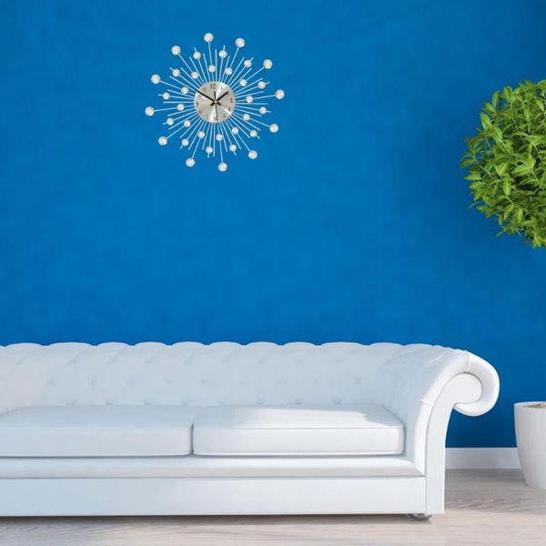 

wall clocks craft metal rhinestone clock modern silent hanging decor for living room bedroom office