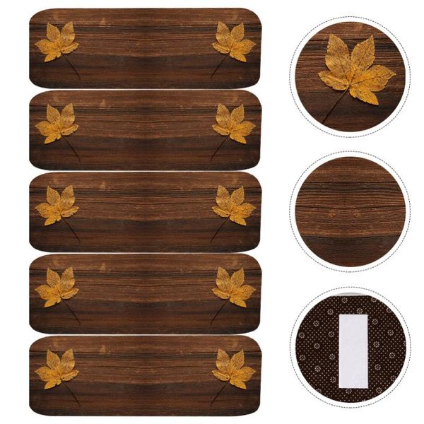 

carpets 5pcs stairs mats plank pattern anti-slip protection cover rug