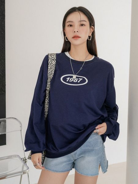

dazy number print drop shoulder sweatshirt q9j1#, White;black