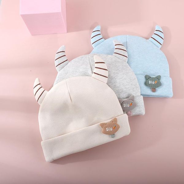 

born hat cartoon super cute baby spring autumn double layer cotton kids boys and girls cap caps & hats, Yellow