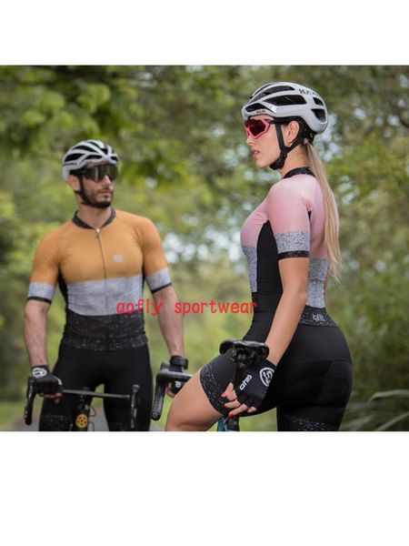 

racing sets 2021 couple cycling jersey short sleeve triathlon suit bicycling jumpsuit set maillot ropa ciclismo skinsuit for free, Black;blue
