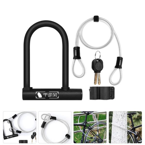 

bike locks 1pc safety cable lock wire with double loop
