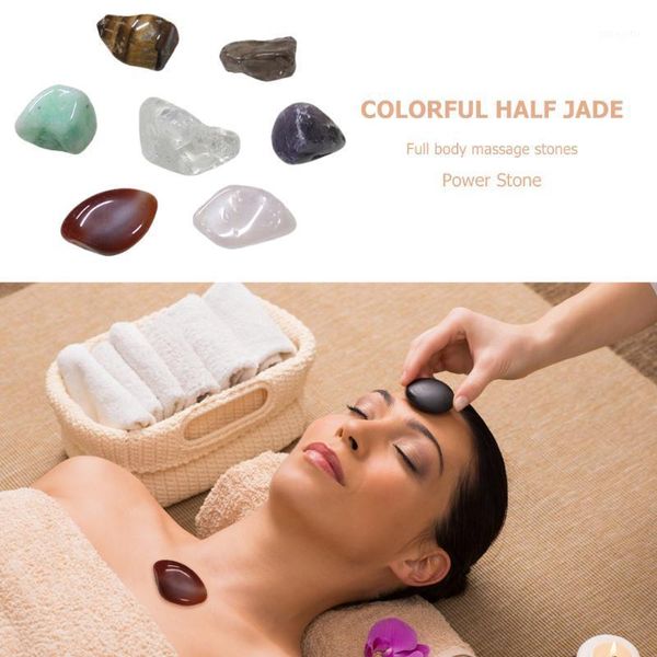 

7pcs natural crystal chakra palm energy stone multi-functional practical convenient spa massage stones1