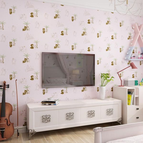 

wallpapers cartoon bear children's room non-woven self-adhesive wallpaper kindergarten boy girl bedroom living tv back wall decor