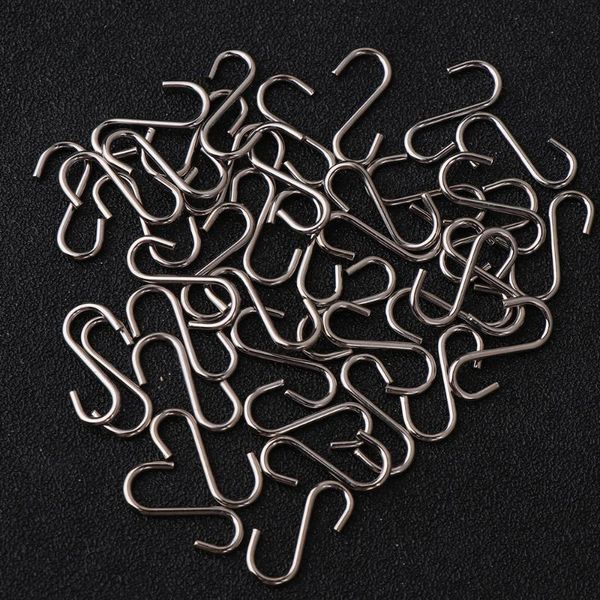 

hooks & rails 100pcs diy mini s-shaped sturdy stainless steel hangers metal jewelry accessory high quality