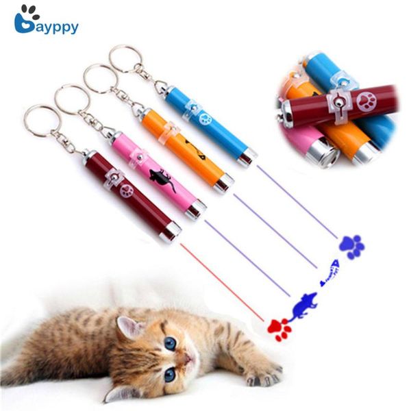 

cat toys 1 pcs portable creative pet led laser pointer light pen with bright animation mouse shadow interactive toy for cats