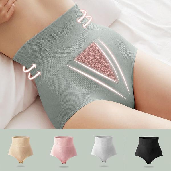 

women's panties high waist tummy seamless underwear graphene antibacterial crotch thin section warmth buttocks breathable comfort soft, Black;pink