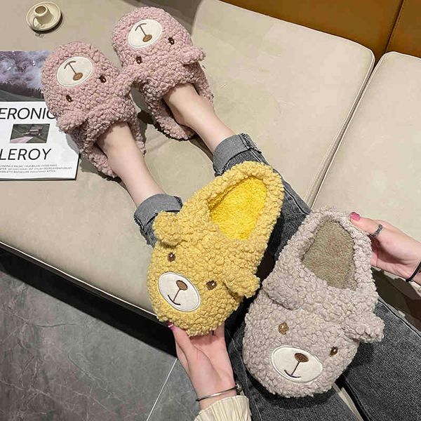 

slippers women's leather slippers, winter shoes for women, covering their fingers, luxury fuzzy, short, designer, flat, , soft jk75, Black