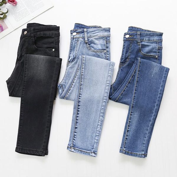

women's jeans streetwear high waist fashion woman girls women pencil pants trousers female jean femme denim skinny mom, Blue