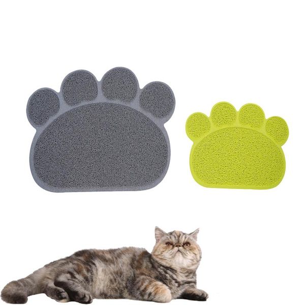 

kennels & pens pet cat litter mat print elastic pvc fiber feeding bowl placemat bed pads non-slip trapper mats accessories