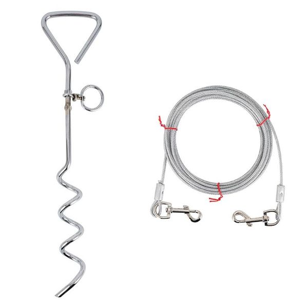 

sleeping bags dog yard stake with tie out cable training leash chain spike for outdoor garden backyard camping