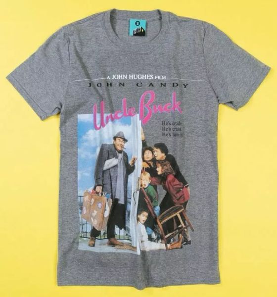 

uncle buck movie poster grey t-shirt, White;black