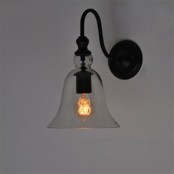 

bell lampshade wall light fixture edison incandescent lustres home lamp on the sconces vintage e27 clear glass for ac