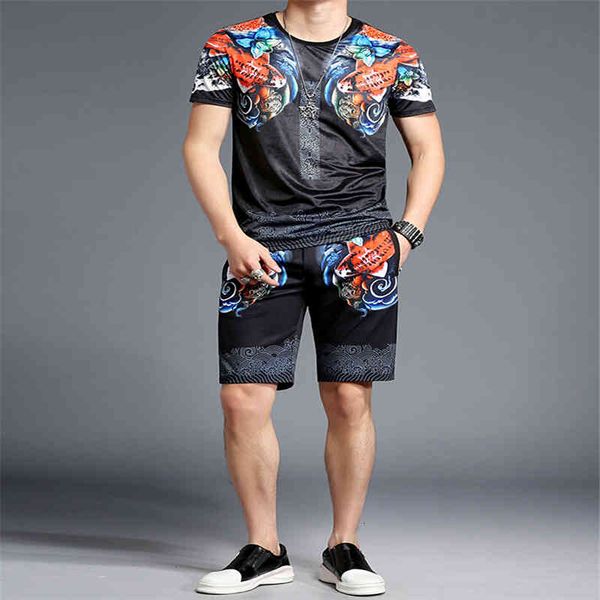

tracksuits fitness tracksuit summer suit hip hop men 2pcs set, Gray