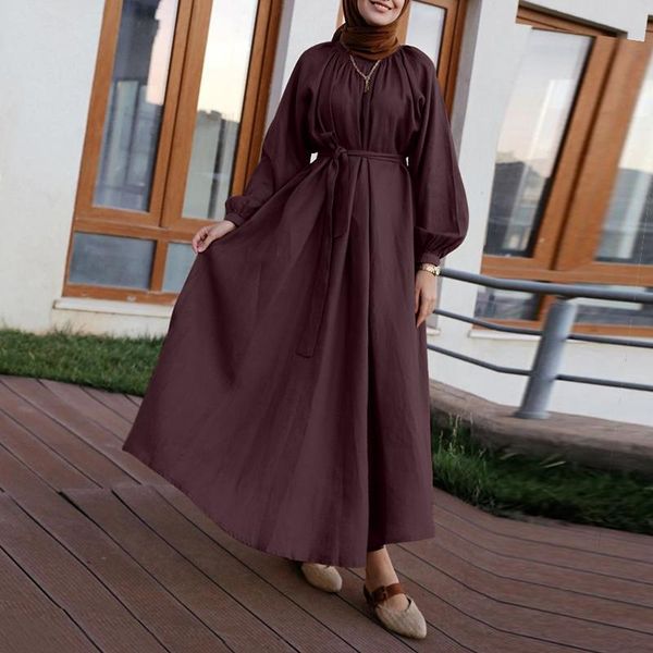 

ethnic clothing women vintage dresses zanzea muslim abaya turkey hijab dress spring long sleeve kaftan vestido ruffles sundress sarafans s-5, Red
