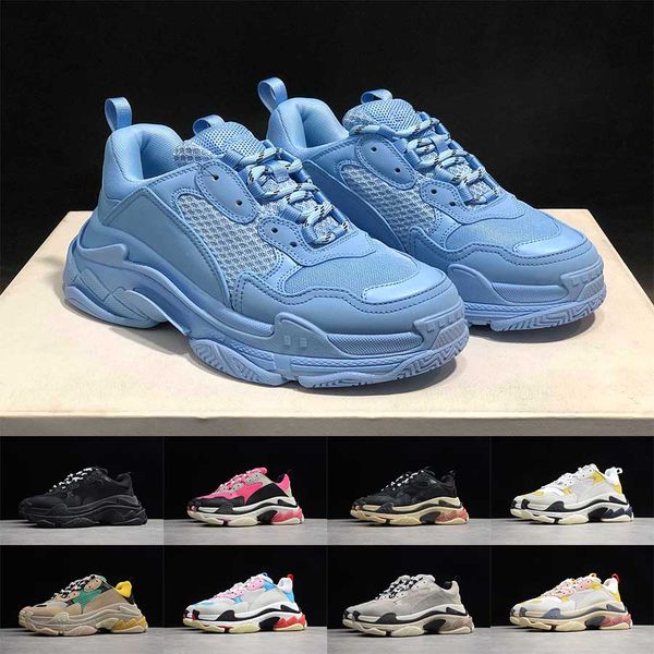 

2021 triple s platform shoes mens casual sneakers black white red pink grey candy rose gold light blue men women fashion trainers