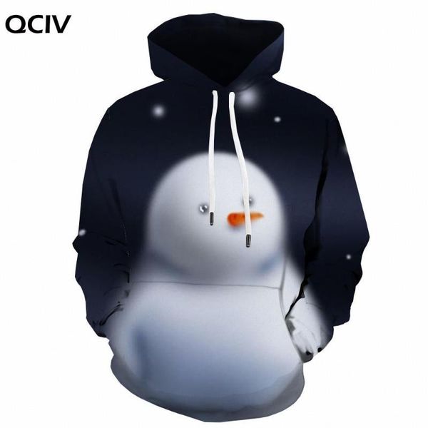 

men's hoodies & sweatshirts qciv christmas men snowman sweatshirt printed painting hoody anime hoodie print mens clothing street, Black