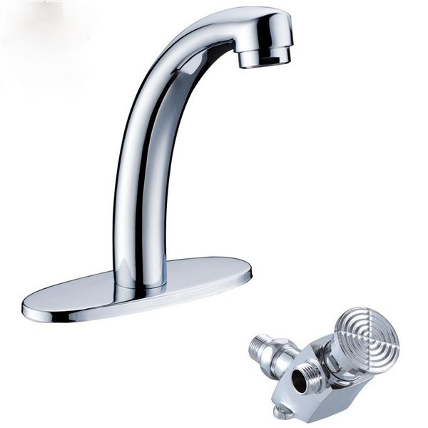 

bathroom sink faucets delay faucet foot-operated single cold single-hole basin set