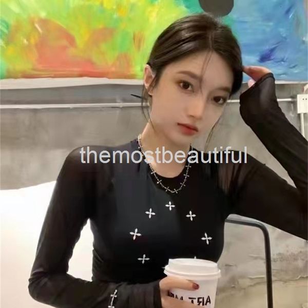

women's t-shirt spring 22 tights mesh breathable elastic short sport solid color slim t-shirt women's fashion, White