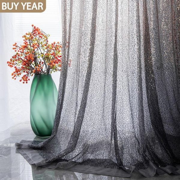 

curtain & drapes 2021 nordic curtains for living dining room bedroom light luxury window screening sequin gray tulle french