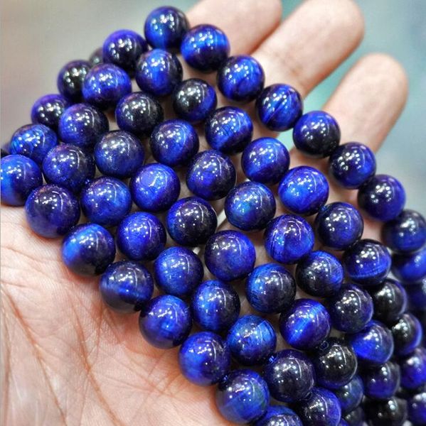 

other natural stone spacer beads round blue purple tiger eye loose for needlework jewelry diy making bracelet 15" 4/6/8/10/12mm