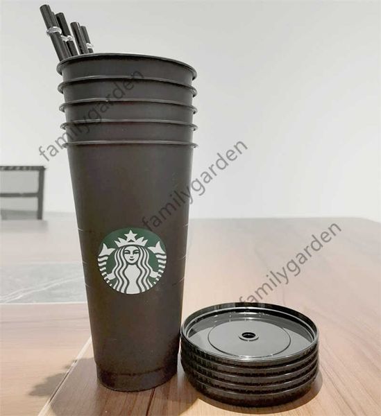 

starbucks mermaid goddess 24oz/710ml plastic tumbler reusable black drinking flat bottom cup pillar shape lid straw mugg7l7g7l7g7l7g7l7