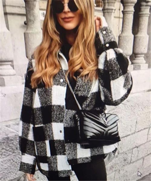 

women's wool & blends autumn and winter thick shirt, Black