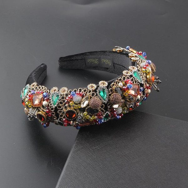 

hair clips & barrettes fashion baroque inlaid colorful rhinestones gorgeous exaggerated bands ladies catwalk temperament gift 951, Golden;silver