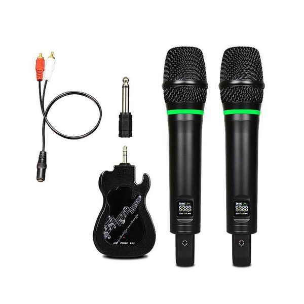 

universal handheld microphone with display u segment wireless receiver recording line one for two microphones