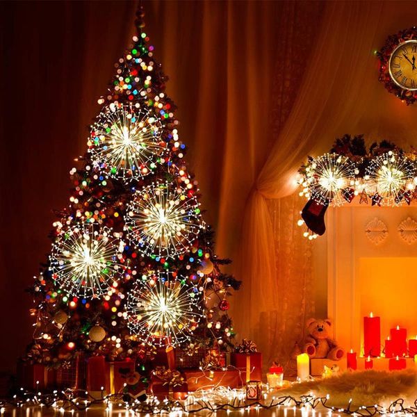 

party decoration firework fairy string lights christmas 8 modes battery powered with remote control decor for wedding holiday