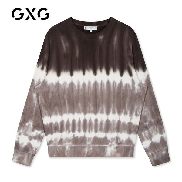 

gxg men's 2021 spring and autumn shopping mall with tie dyed hip hop sweater, Black