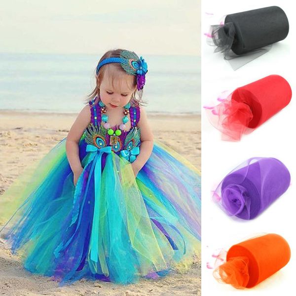 

tulle roll 100 yards organza wedding decoration baby shower 15cm party and events engagement decor decorative flowers & wreaths