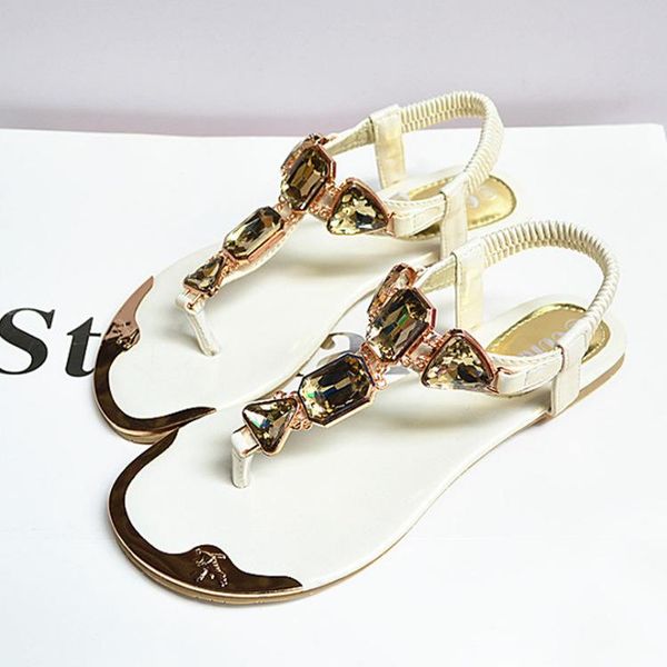 

sandals 2021 summer water drill back wrist trip strap clip toe herringbone low flat shoes metal head beach women, Black